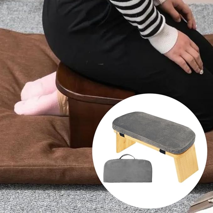 Meditation Bench with Cushion Ergonomic Non Slip Modern Support Kneeling Stool Soft for Indoor Outdoor Leisure Tea Ceremony
