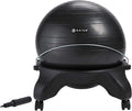 Gaiam Classic Backless Balance Ball Chair – Exercise Stability Yoga Ball Premium Ergonomic Chair for Home and Office Desk with Air Pump, Exercise Guide and Satisfaction Guarantee, Charcoal