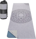 MoKo Hot Yoga Towel, Non-Slip Yoga Mat Towel with Grip Dots, 74.4"×27.3" Yoga Mat Cover for Pilates, Fitness, Meditation, Swimming Pool, Beach, Travel Yoga Mat with Corner Pockets