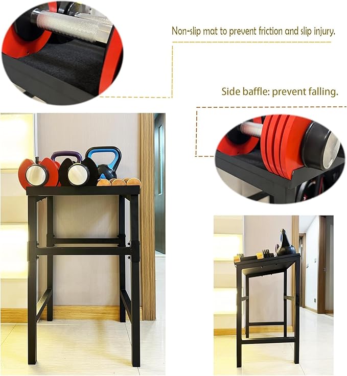 Commercial Heavy Duty Adjustable Dumbbell Stand & Kettlebell Stand, Adjustable Dumbbell Weight Rack, Kettlebell Storage Rack, Weight Rack for Garage/Home Gym/Commercial with Non-Slip Base, Anti-Tip Safety & Space-Saving Design, Weight Capacity 500/600/...