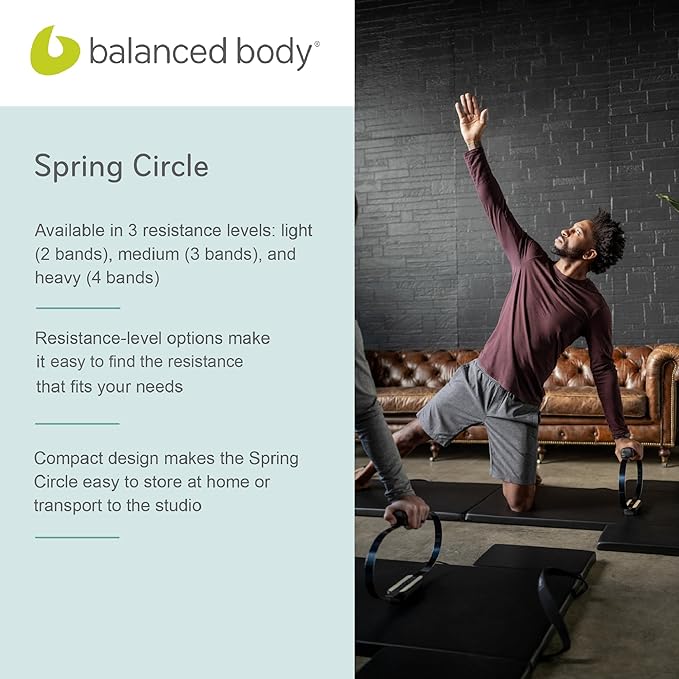 Balanced Body Spring Circle, Workout Ring, Pilates Reformer Accessory, Pilates Equipment for Home Gym or Pilates Studio Use