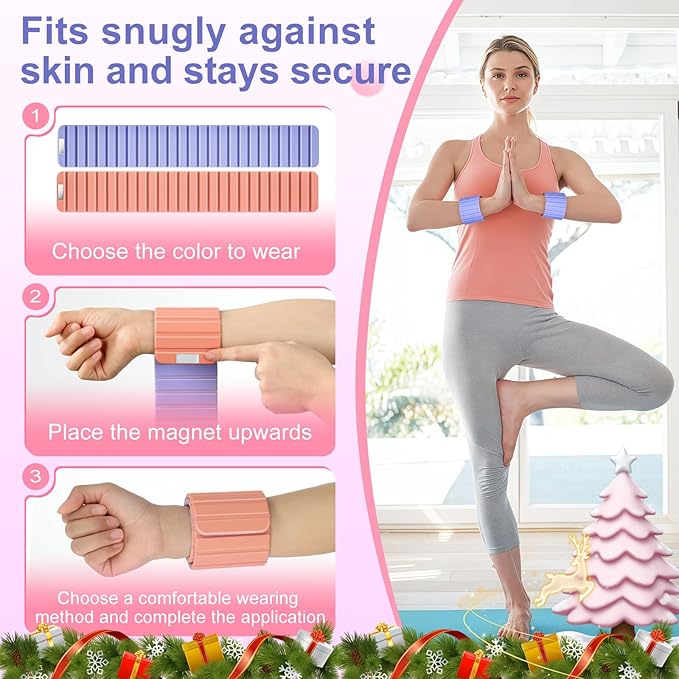 2025 Upgraded Magnetic Ankle Weights for Women, Wrist Weights,Silicone (Waterproof), Non-Slip, Easy Wear, Adjustable (Men & Women), Ideal for Jogging/Yoga/Pilates & More, Great Gift.（2 Pack）