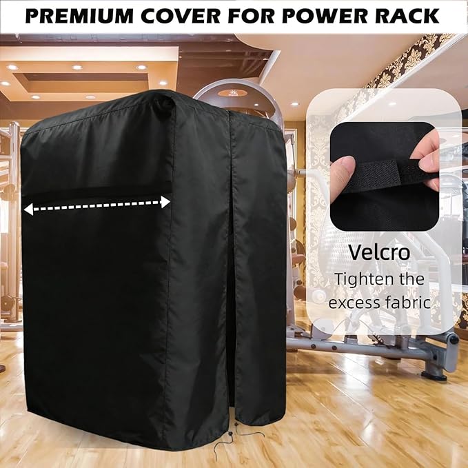 Gym Rack Cover with Waterproof Zipper, Protective Cover for Squat Rack/Weight Lifting Rack/Home Gym Workout Equipment-Indoor or Outdoor