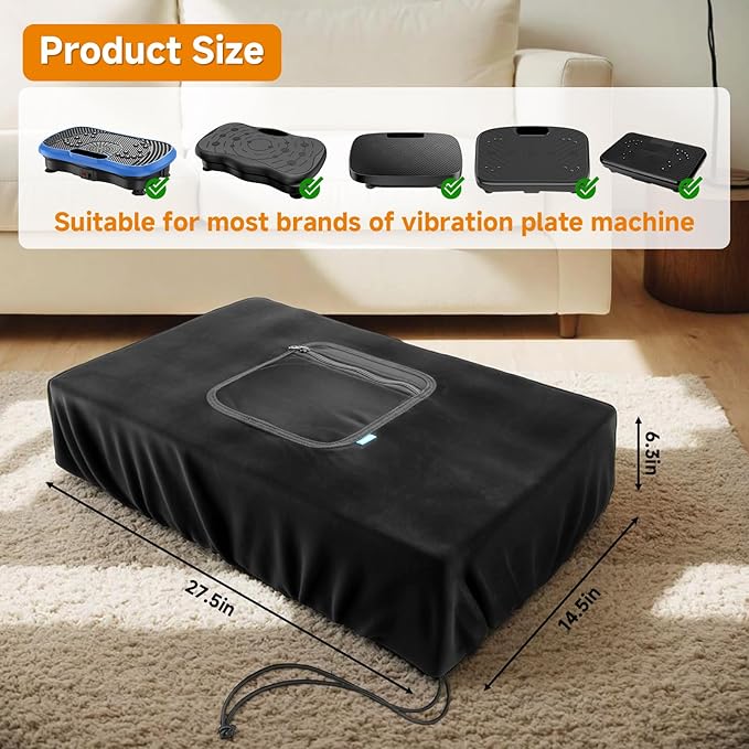 Xxerciz Vibration Plate Cover, Dust-Proof Cover for Vibration Plate Exercise Machine, Adjustable Drawstring, Soft Guard Sleeve for Weight Loss Motor(Cover Only)