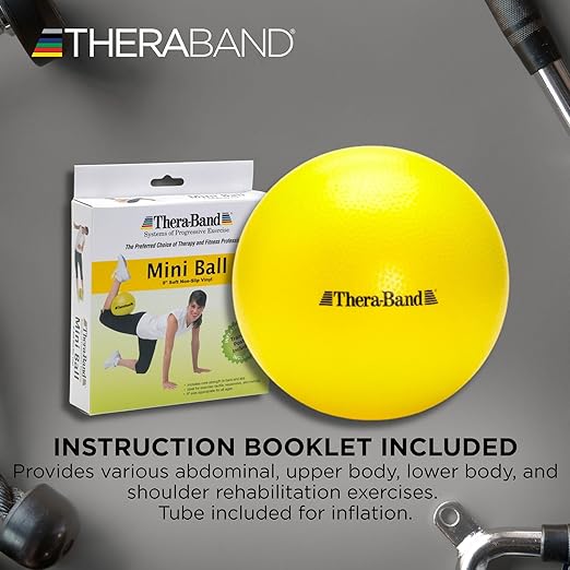 THERABAND Mini Ball, Small Exercise Ball for Yoga, Pilates, Abdominal Workouts, Shoulder Therapy, Core Strengthening, At-Home Gym & Physical Therapy Tool