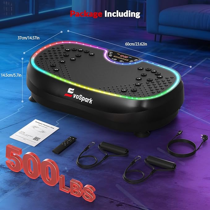 Vibration Plate Exercise Machine, 2026 EvoSpark Dual Motor Vibration Plate for Lymphatic Drainage, 3D & 4D Whole Body Vibration Plates for Weight Loss, Shaker Workout Equipment for Women Men Home