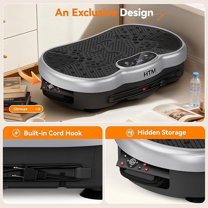 Vibration Plate Exercise Machine - 300 lbs Weight Capacity, 120 Speed Levels, 9 Workout Modes for Home Fitness, Muscle Toning & Weight Loss