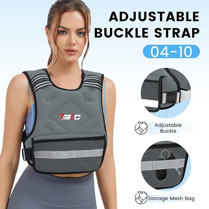 Adjustable Weighted Vest for Women - 04-10lb/11-20lb/20-32lb Vest with 6 Ironsand Weights for Strength Training,Body Weight Vest Exercise Set for Running, Walking and Home Workouts