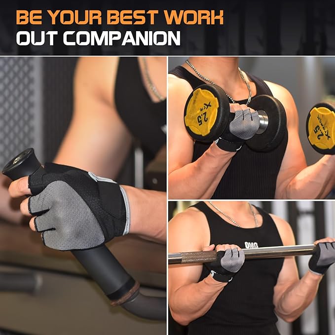 Workout Gloves for Women - Breathable Weight Lifting Gloves with Non-Slip Silicone Padding, Fingerless Gym Gloves for Cycling, Rowing, Pull Ups & Training (4 Sizes)