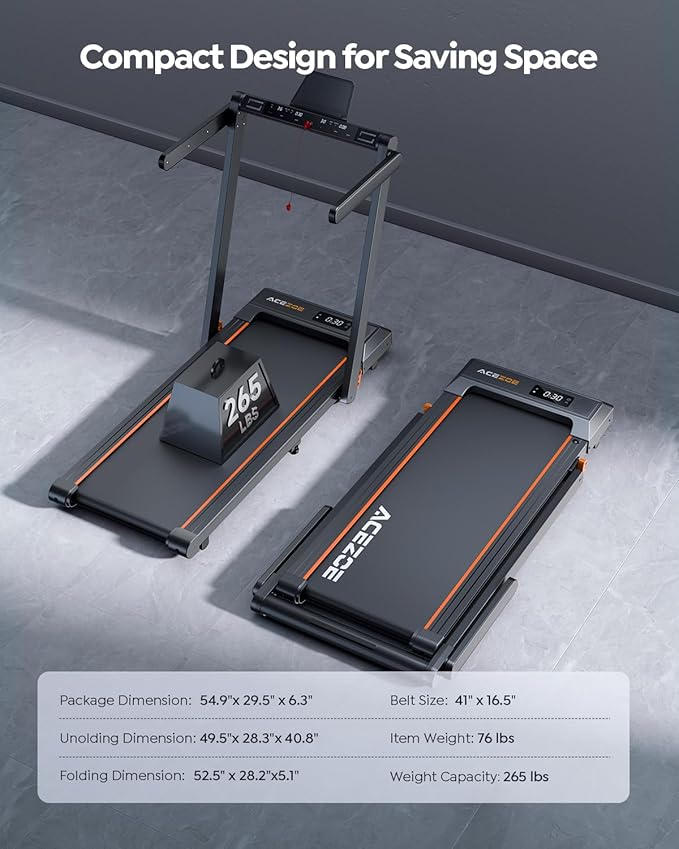 Walking Pad Treadmill with 10% Incline, Under Desk Treadmill, Compact Portable Treadmills for Home Office, 285lbs Capacity, APP/Remote Control, Exercise Anytime, Low-Noise