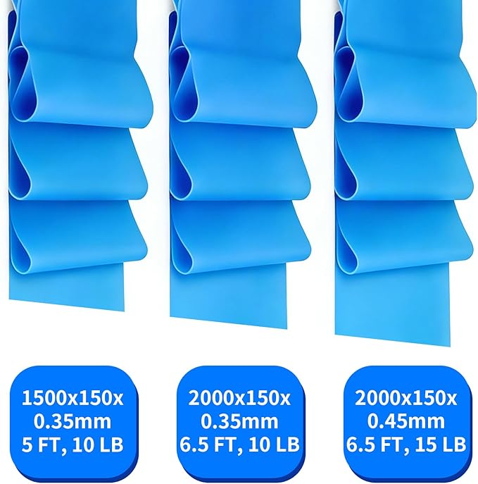 Resistance Bands Long Non-Latex Elastic Stretch Bands Work Out Band for Working Out Women or Men, Exercise Bands Set Yoga, Pilates, Gym,