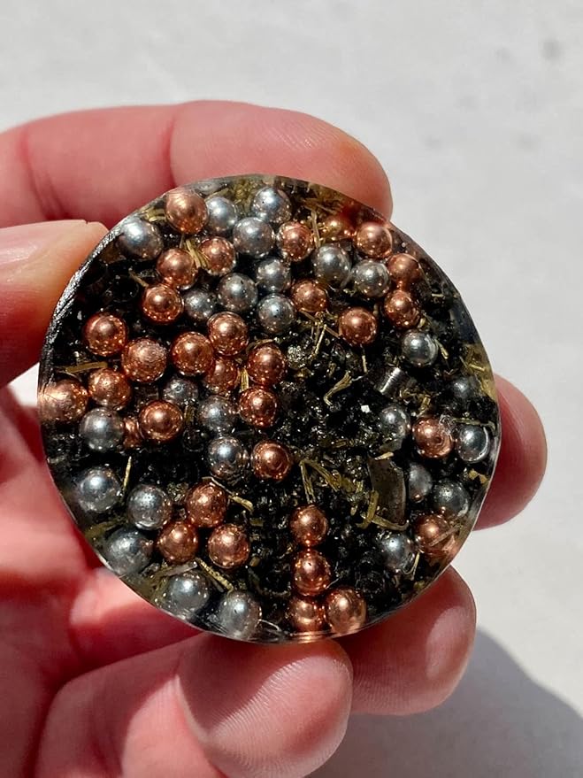Indigo Gabbro Merlinite Orgone Generator Energy Accumulator 528Hz/7.83Hz/Advance Harmonics Many Beautiful Ingredients and Colors! (Indigo Gabbro Merlinite)