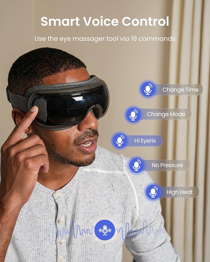 RENPHO Eyeris 3 Eye Massager with Heat and Cooling Voice Control, FSA Eligible HSA, Mothers Day Birthday Gifts for Women Men Him Her, Migraine Relief Eye Mask for Migraines, Eye Care Reduce Dry Eyes