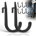6 PCS J Hooks for Squat Rack,Power Rack Attachments for Home Gym Storage,Portale Squat Rack Accessories, Storage Hook Holder for Resistance Bands, Barbell Collars and Gym Accessories