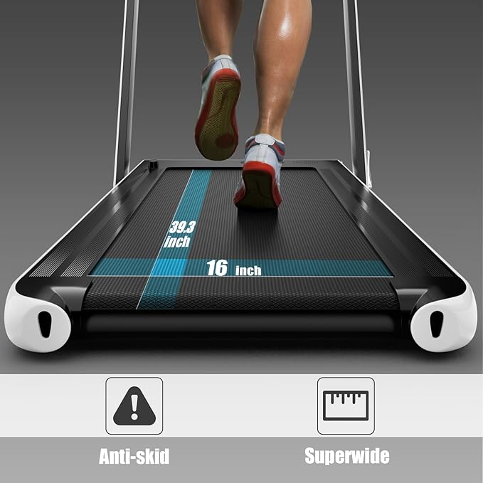 Goplus 2 in 1 Folding Treadmill, 2.25HP Superfit Under Desk Electric Treadmill, Installation-Free with Remote Control, APP Control and LED Display, Walking Jogging for Home Office