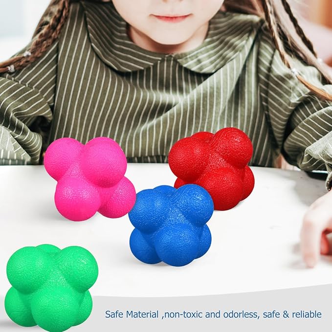 Sosoport 6pcs Agility Reaction Balls Hexagonal Exercise Balls for Training Coordination Fun Games Lightweight Portable Durable Toys for Single Multiplayer Activities