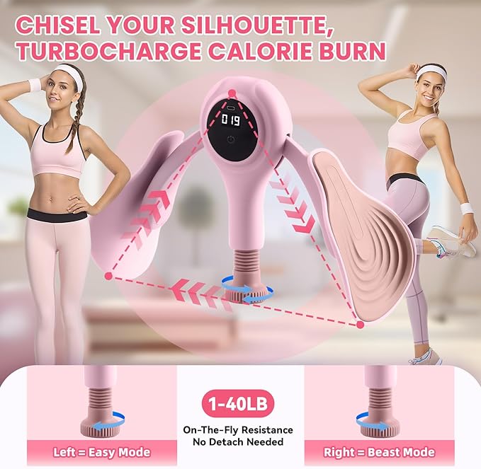 Trainer Kegel Exerciser - Pelvic Floor Exercise Device for Women，Thigh Workout Equipment with Smart Counter, Adjustable Resistance 1-18kg (40lbs)，Adjustable Resistance for Targeted Training