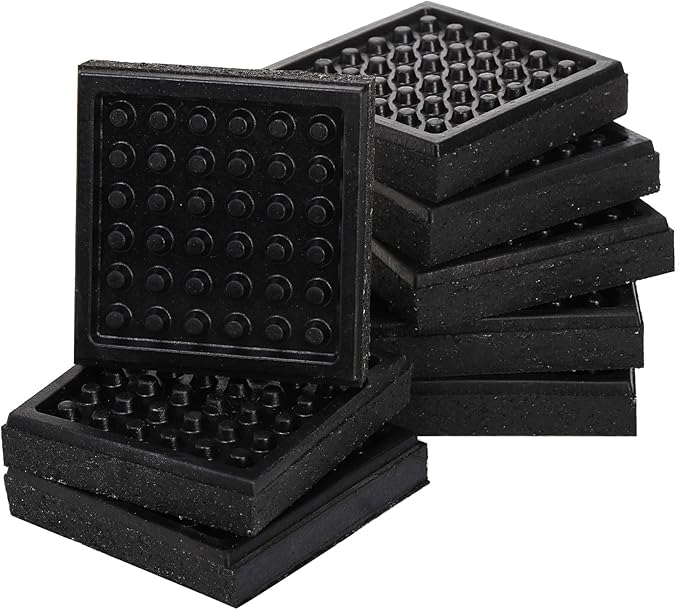 8 Pack Heavy Duty Exercise Equipment Mat, 4 x 4 x 0.8 Inch Non Slip Noise Reduction Mat for Treadmill, Treadmill Mat Pad for Rubber Hardwood Floors Carpet Protection Home Gym