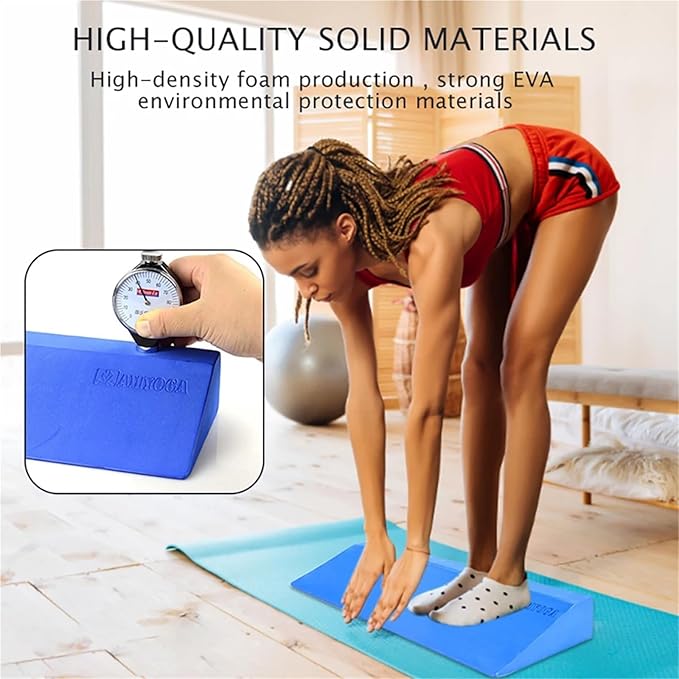 Yoga Wedge Block 1Pcs Yoga Wedge Blocks Foam Stretch Slant Boards Exercise Block Pilates Squats Fitness Accessories For Home Practice,Physical Therapy,Pilates.