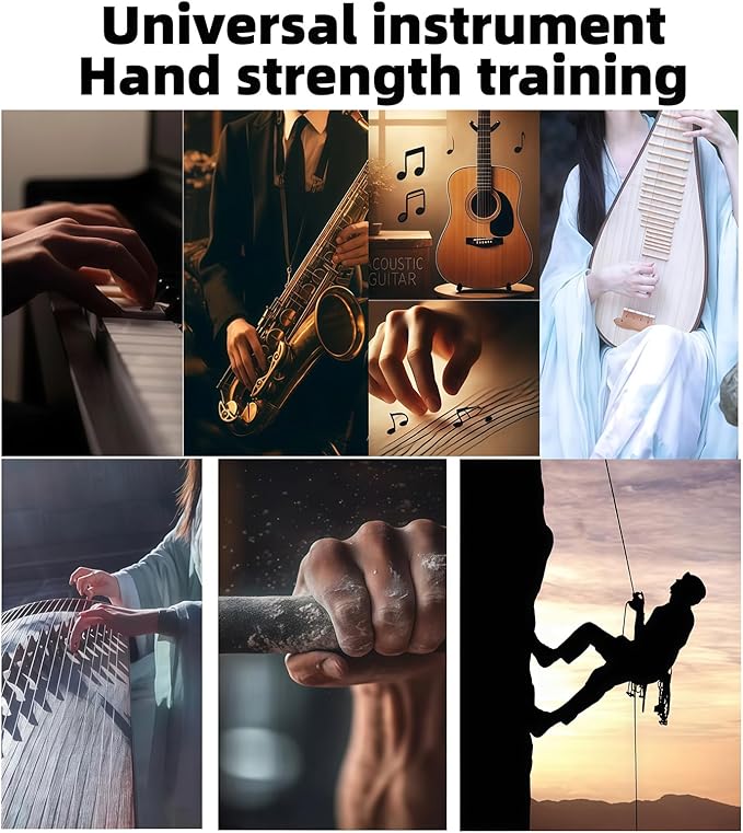 Finger Strengthener, Nalu Hand Grip Trainer Exerciser for Piano, Guitar, Bass, Ukulele Players, Plastic Material, Lightweight and Portable - Improve Finger Flexibility, Strength,1 Pack (Red+Gray)