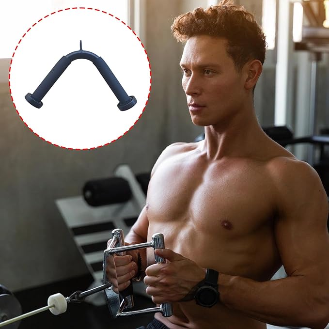 Carbon Steel Pulldown V Rod Tricep Grip for Upper Body Workouts with Cushioned Handle Home Gym Strength Training Equipment Tricep Pushdown Attachments for Lats