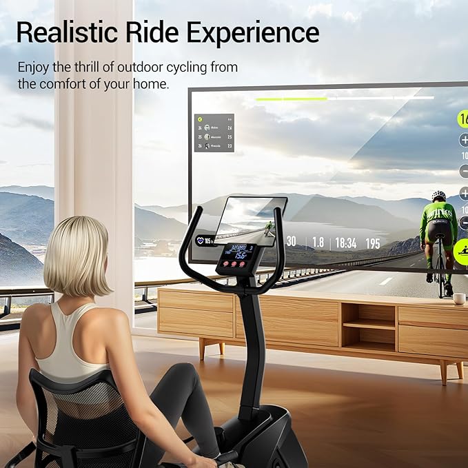 CURSOR FITNESS Recumbent Exercise Bike, Quiet Recumbent Stationary Bike for Adults & Seniors, Magnetic Stationary Bike with 16-Level Resistance, Supports 350LB, Heart Rate Handle & LCD Display