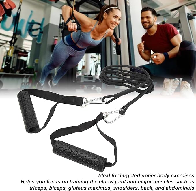 Triceps Pull Down Rope, Gym Cable Machine Attachments, Triceps Strap with 2 Comfortable Handles, Multi Workout Equipment for Strength Training, Length