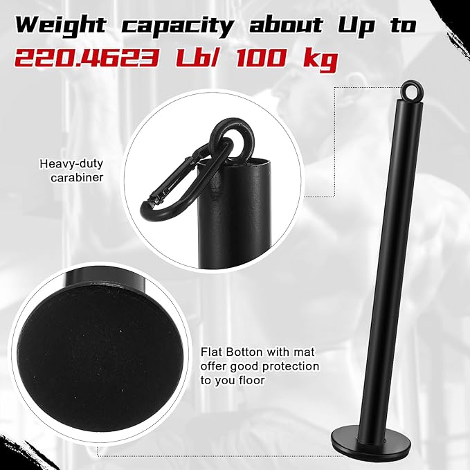 Lasnten 2 Set Weight Loading Pin with Clip Heavy Duty Attachment Fit 1 Inch Weight Plate for LAT Cable Pulley System Gym (Diameter 0.8 Inch)