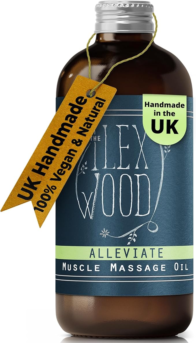 The Ilex Wood - Alleviate - Vegan Natural Muscle Spa Massage Oil, Handmade - 3.38 fl oz (100ml)