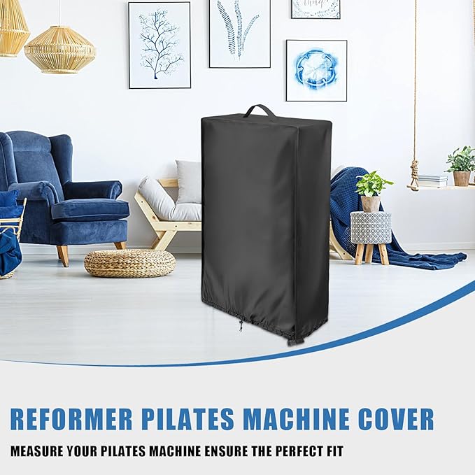 Cover for Pilates Reformer,Waterproof Dustproof Reformer Pilates Machine Cover,420D Foldable Pilates Reformer Machine Cover with Windproof Drawstring for Home Gym Indoor-25 L x 15" W x 45" H