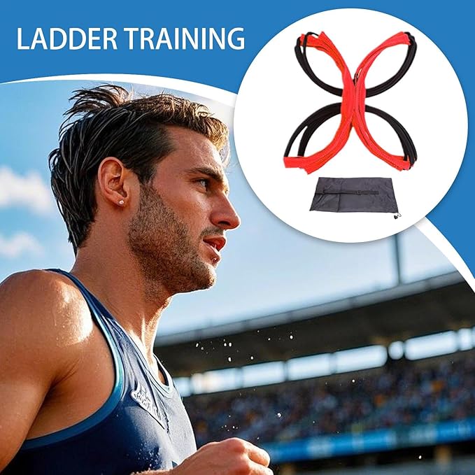 Football Ladder Training - Basketball Agility Ladder with Carry Bag, Versatile Speed Trainer, Professional Footworks Equipment for Soccer Tennis, High-Performance Sport Drill Kit