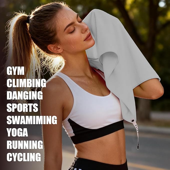 Microfiber Gym Towels 5 Pack - Quick Dry & Highly Absorbent, Odor-Free, Soft & Compact Sweat Towel for Workout, Yoga, Running, Tennis, Camping, Men & Women