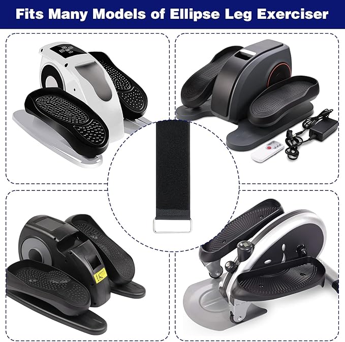 6PCS Leg Exerciser Pedal Straps, Universal Adjustable Bike Pedal Band, Non-Slip Foot Strap for Under-Desk Elliptical Machines, Leg Training, Home and Office Exercise Accessories