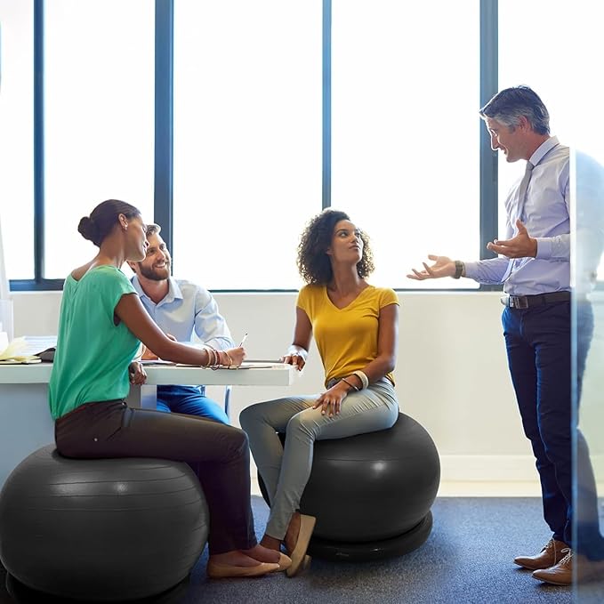 Large Yoga Ball Chair for Sitting at Desk, Lightweight Birthing Ball/Stability Ball/Balance Ball Seat Office Chair, Self-Standing Ergonomic Exercise Ball Chairs(Diameter 55cm(21 3/5 inch))