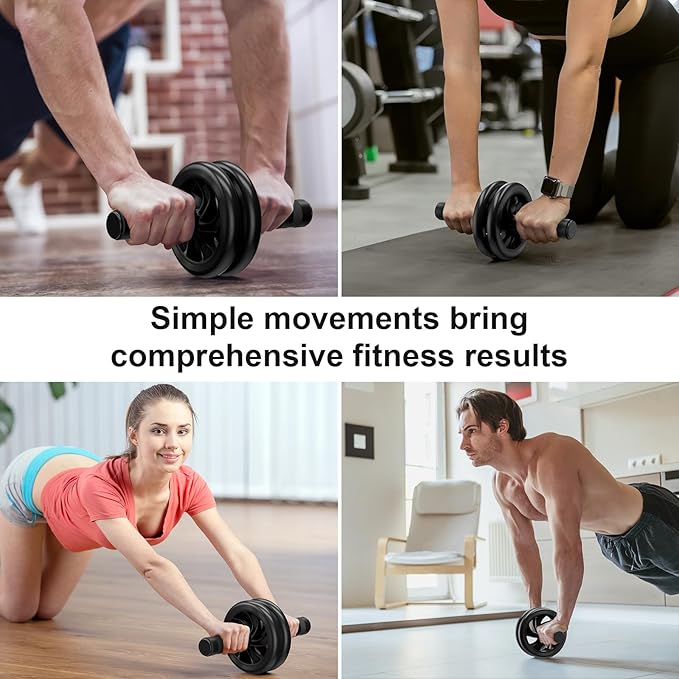Abdominal Wheel, Ab Roller for Abdominal Exercise Machine, Abs Workout Equipment, Core Strengthening Trainer Fitness Belly Training, Entrainement maison equipement. accessories gym stuff