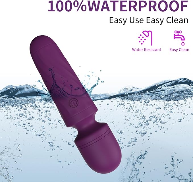 Handheld Personal Mini Massager Tool– Waterproof, USB Rechargeable, 10 Vibration - Perfect on Back Legs Hand Pains and Sports Recovery(Purple)