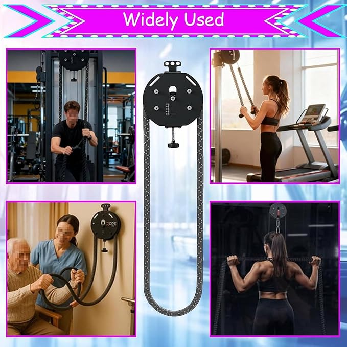 Resistance Trainer Machine, Endless Rope Trainer | Adjustable | Suspension Endless Rope Pulley System | Closed-Loop Nylon Rope | Home Gym Infinity Rope for Interval Resistance Training Red