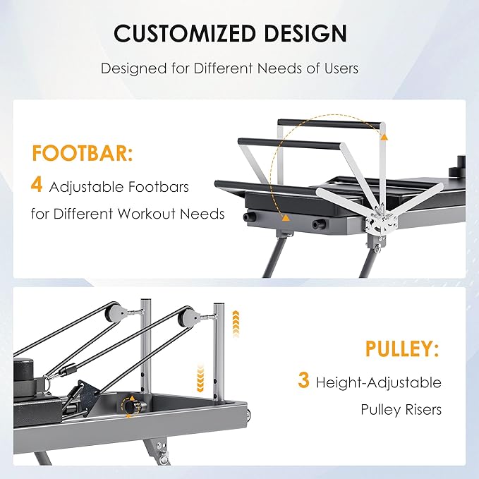 Foldable Pilates Reformer Machine for Home Use - 330lbs Capacity with 5 Alloy Springs, 11 Resistance Levels & UP Leather Surface, Space-Saving Fitness Equipment
