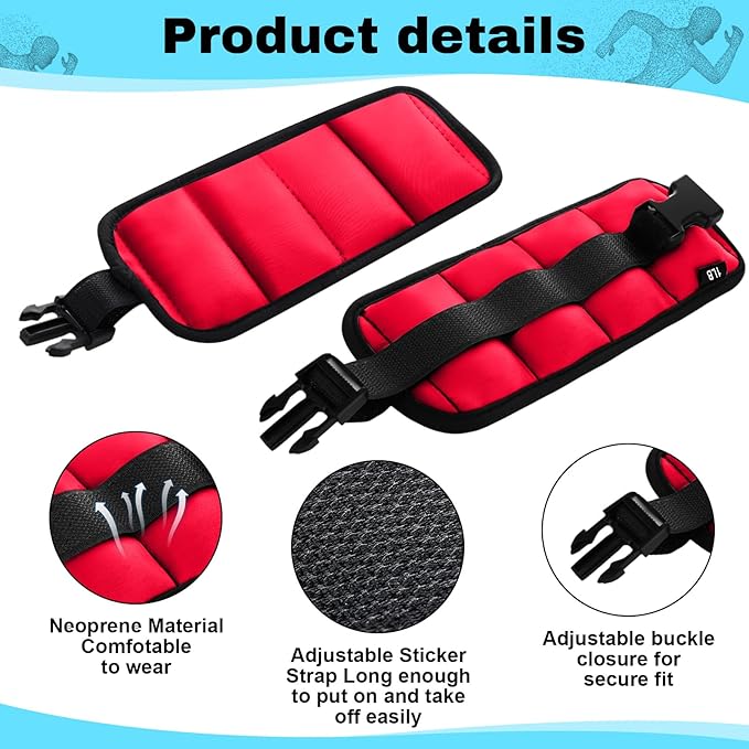 2 Pairs Ankle Wrist Weights for Land or Aquatic Exercise Aqua Cuffs Aqua Aerobics Fitness Bands for Ankle and Wrist Adjustable Weights for Swimming Pool Workout Equipment