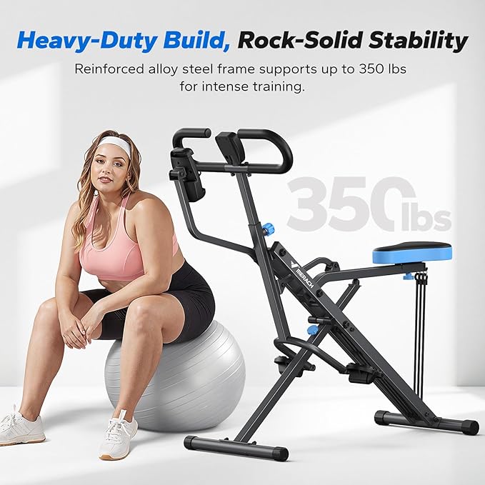 MERACH Upgraded Squat Machine for Women, Smart Row and Deep Squat Trainer with Tablet Stand, Adjustable Resistance & 350LB Weight Capacity, Foldable Home Exercise Equipment, Connect MERACH APP