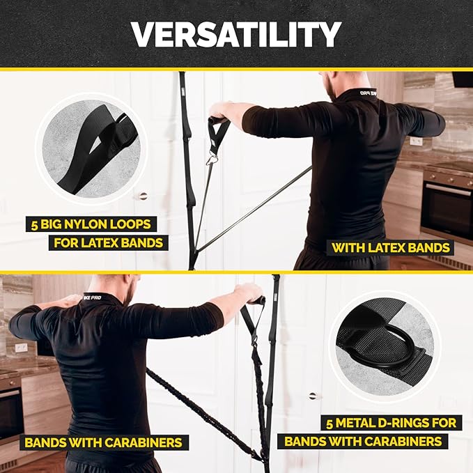 Tribe Lifting Adjustable Resistance Band Anchor - Door Anchor with 5 Loops & Metal Rings, Durable Nylon Strap for Full-Body Workouts