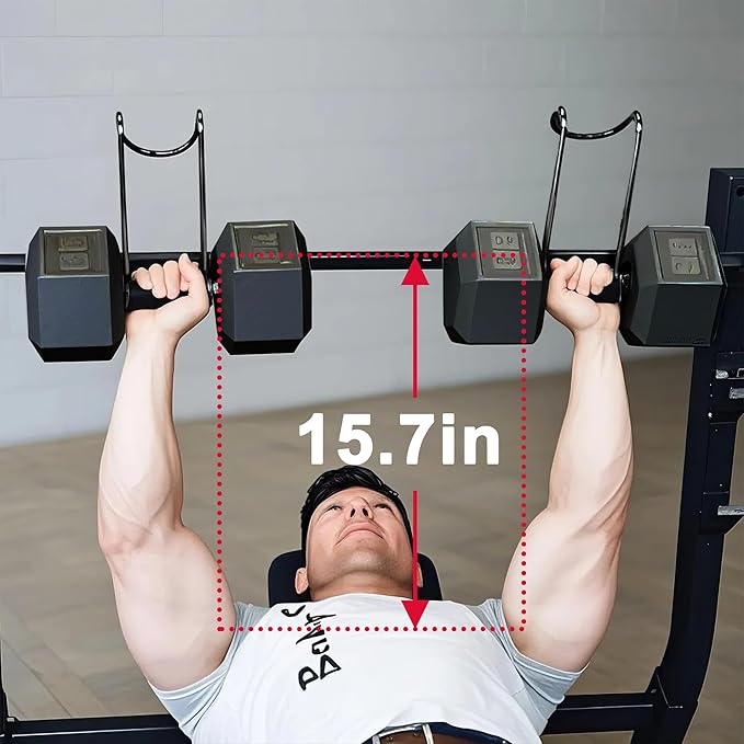 Upgraded 2-Pack Mad Spotter Pro 2.0 Dumbbell Hooks, Dumbbell Spotter Hooks with 250 lbs Load for Bench Press, Chest & Shoulder Workouts with Wrist Straps, Storage Bag,Perfect for Hanging Dumbbells