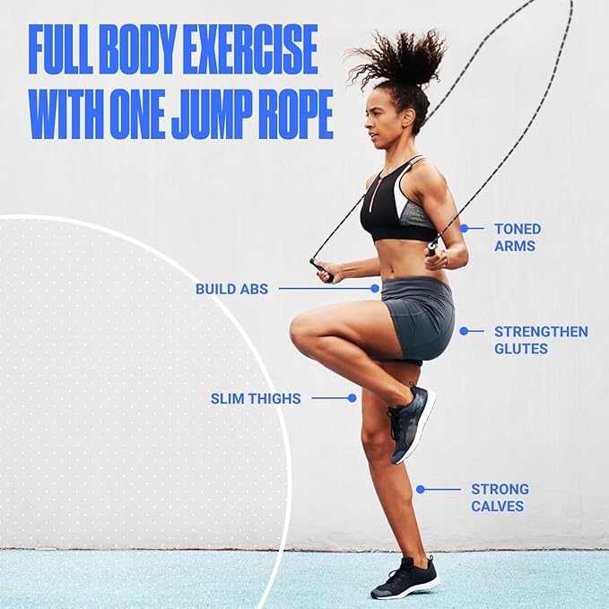 Sportbit Elite Beaded Jump Rope – Adjustable for Kids & Adults, Durable Fitness Skipping Rope for Cardio, Gym, Home & Outdoor Workouts