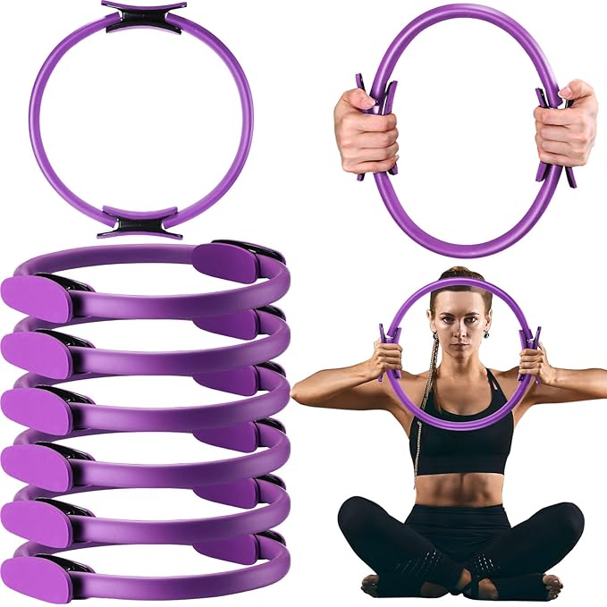 Syhood Pilates Ring 11. 81 Inch Pilates Circle Yoga Ring Magic Lightweight Flexible Workout Equipment for Fitness Physical Therapy Resistance Exercise Arms Legs