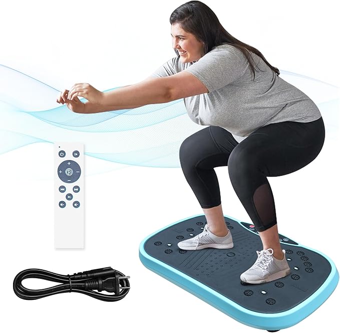 Portable Vibrating Plate Exercise Machine, A Vibration Plate for Lymphatic Drainage, Waver Vibration Plates for Weight Loss, Whole Body Shaking Machine Exercise at Home Workout, 300 LBS