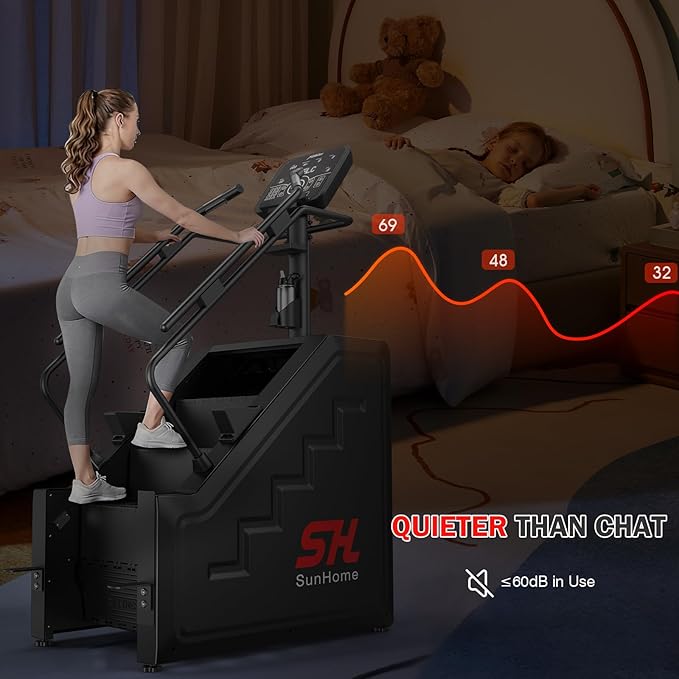 SunHome Stair Stepper Machine, Commercial Grade Stair Climber with 15 Resistance Levels, Stair Master for Cardio and Lower Body Workouts, LED Screen, 15-164 Steps/Min (SH-401)