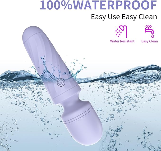 Handheld Personal Mini Massager Tool– Waterproof, USB Rechargeable, 10 Vibration - Perfect on Back Legs Hand Pains and Sports Recovery(Gray Purple)