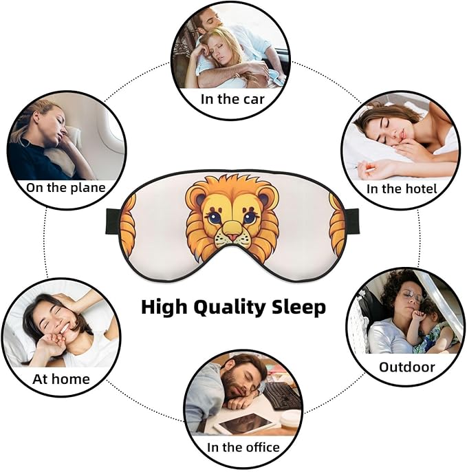 Cartoon Cute Little Lion Head-Mounted Double-Sided Light-Blocking Sleeping Eye mask to Protect Eyes and Relieve Eye Fatigue