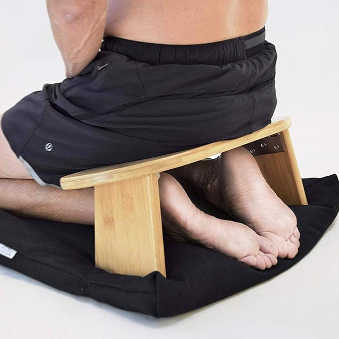 Meditation Chair Folding Meditation Bench, Bamboo Bench Kneeling Stool - Ideal for Vipassana and Transcendental Meditation