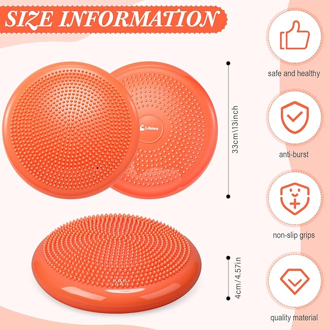Libima 4 Pcs Wiggle Seat for Sensory Kids Inflated Wobble Cushion Sensory Seat Cloud Design Flexible Seating for Classroom Elementary Balance Disc for Kids Adult Pet Training